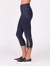 The Lace Up Capri in Midnight