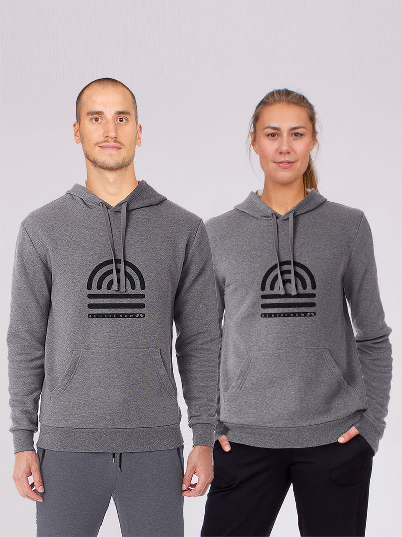 The Be here now hoodie in grey 1