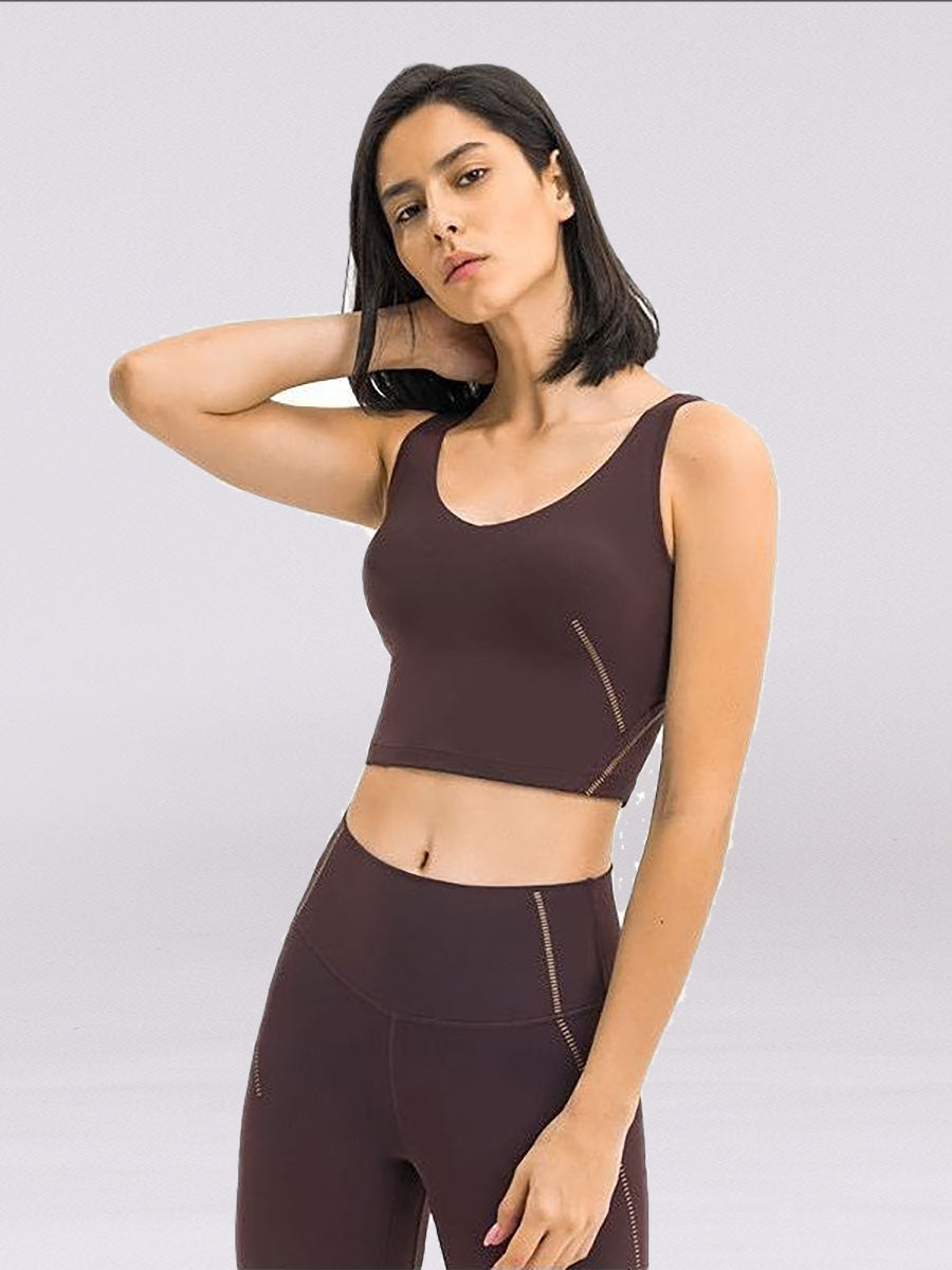 Seamless Push Up Racerback Crop Top For Women Sexy Yoga, Casual, And  Activewear With Padded Sleeveless Cotton Tank Sport306J From Geymf, $97.05
